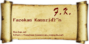 Fazekas Kasszián névjegykártya